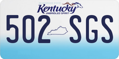 KY license plate 502SGS