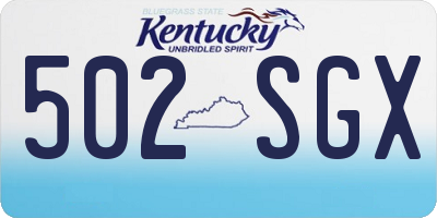 KY license plate 502SGX