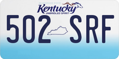 KY license plate 502SRF