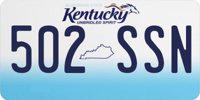 KY license plate 502SSN