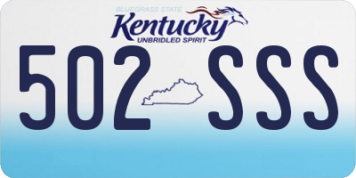KY license plate 502SSS
