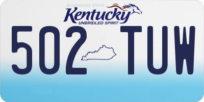 KY license plate 502TUW