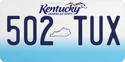 KY license plate 502TUX