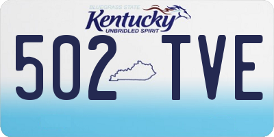KY license plate 502TVE