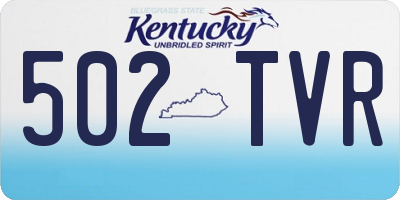 KY license plate 502TVR