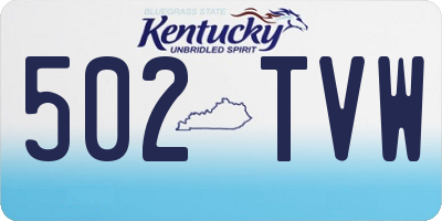 KY license plate 502TVW