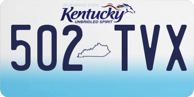 KY license plate 502TVX