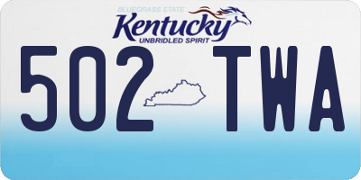 KY license plate 502TWA
