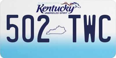 KY license plate 502TWC