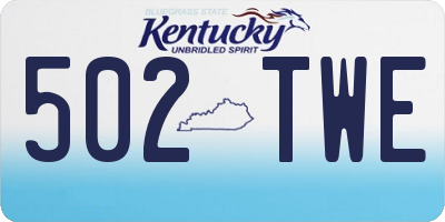 KY license plate 502TWE