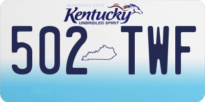 KY license plate 502TWF