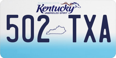 KY license plate 502TXA