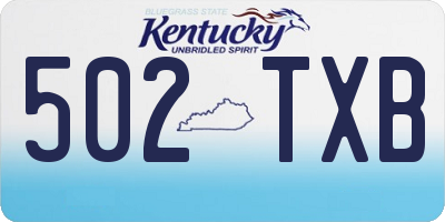 KY license plate 502TXB