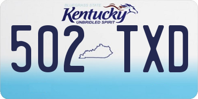 KY license plate 502TXD
