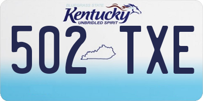 KY license plate 502TXE