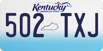 KY license plate 502TXJ
