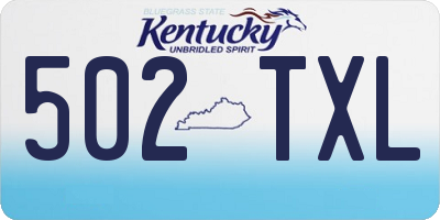 KY license plate 502TXL