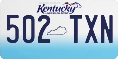 KY license plate 502TXN