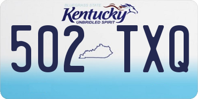 KY license plate 502TXQ