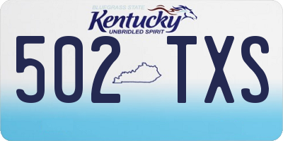 KY license plate 502TXS