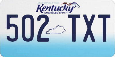 KY license plate 502TXT