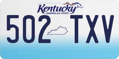 KY license plate 502TXV