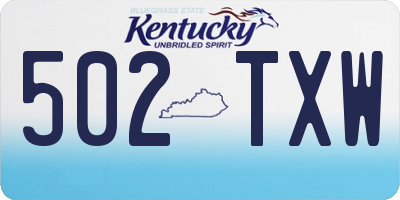 KY license plate 502TXW