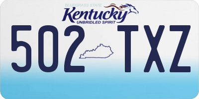 KY license plate 502TXZ