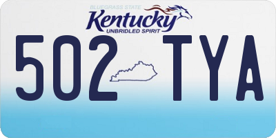 KY license plate 502TYA