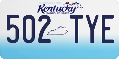 KY license plate 502TYE