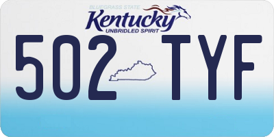 KY license plate 502TYF