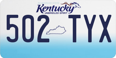 KY license plate 502TYX