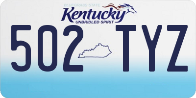 KY license plate 502TYZ