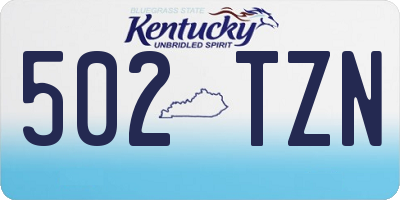 KY license plate 502TZN