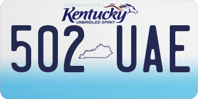 KY license plate 502UAE
