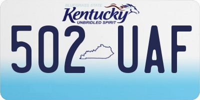 KY license plate 502UAF