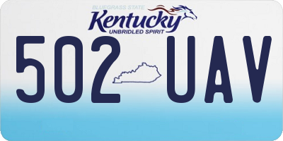 KY license plate 502UAV