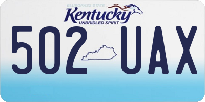 KY license plate 502UAX