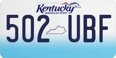 KY license plate 502UBF