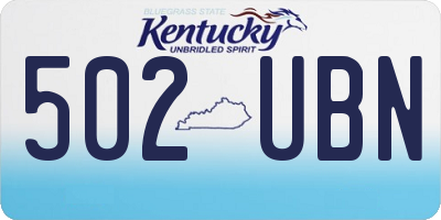 KY license plate 502UBN