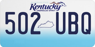 KY license plate 502UBQ