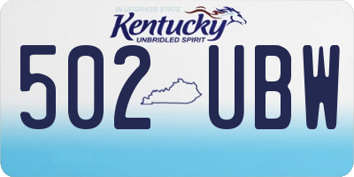 KY license plate 502UBW