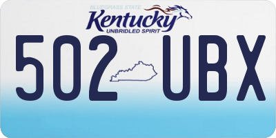 KY license plate 502UBX