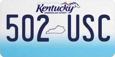 KY license plate 502USC