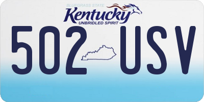 KY license plate 502USV