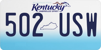 KY license plate 502USW