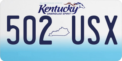 KY license plate 502USX
