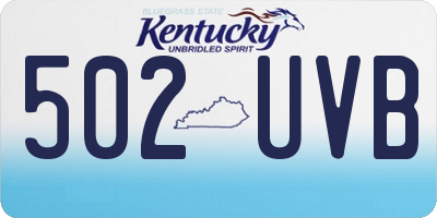 KY license plate 502UVB
