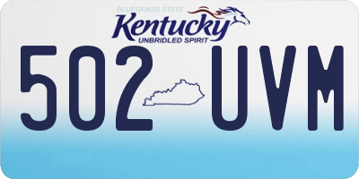 KY license plate 502UVM