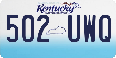 KY license plate 502UWQ